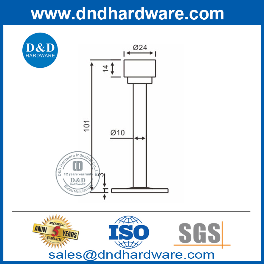 Hochwertiger kleiner Edelstahl-Türstopper für Außentür-DDDS018