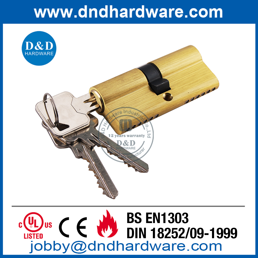 EN 1303 Solid Brass Stain finish silinder pintu ganda Lock-DDLC003