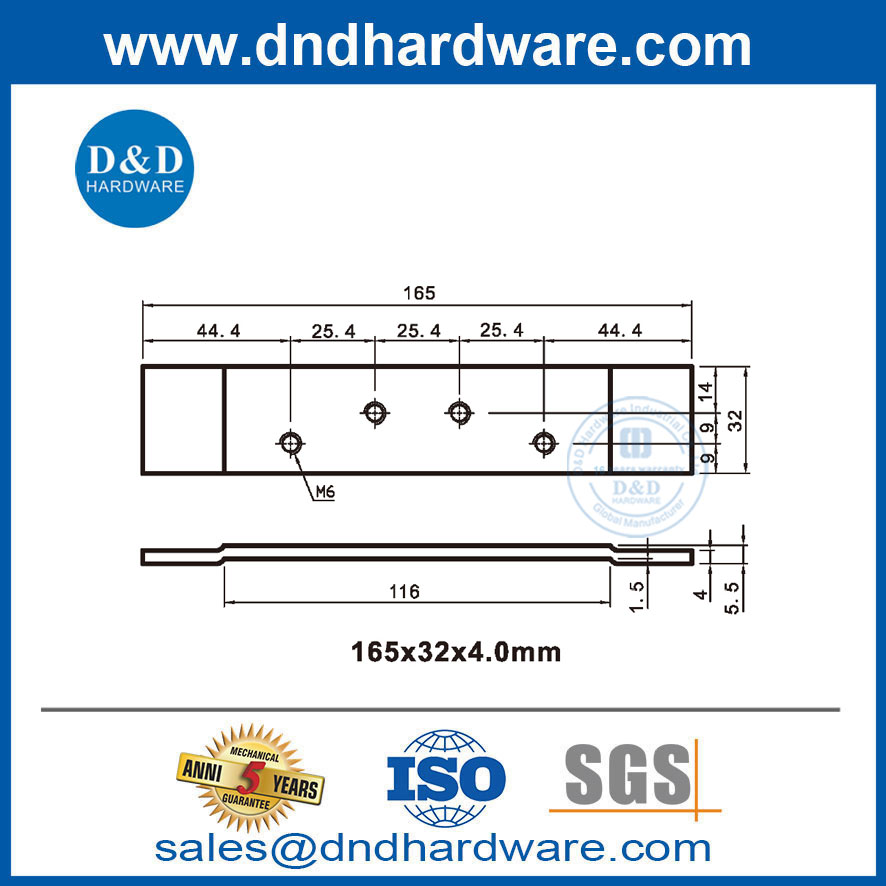 แผ่นเหล็กสังกะสี 4 นิ้วบานพับระยะห่างจากประตูบานพับบานพับเสริมแผ่น DDHR003