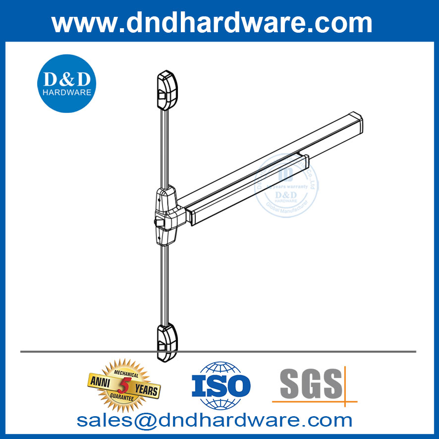 ประตูที่มีบาร์ตื่นตระหนกสแตนเลสและอลูมิเนียมประตูเชิงพาณิชย์ผลักบาร์ DDPD307