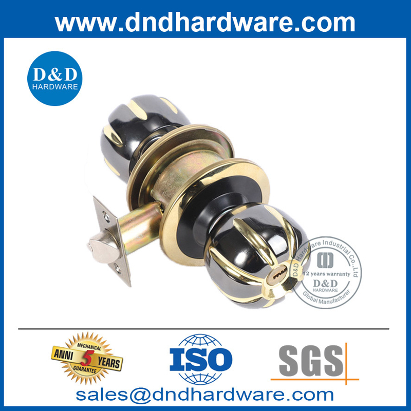 ชุดล็อคทรงกระบอกสีดำและสีทองพร้อมคีย์ใน Zinc Alloy-DDLK058