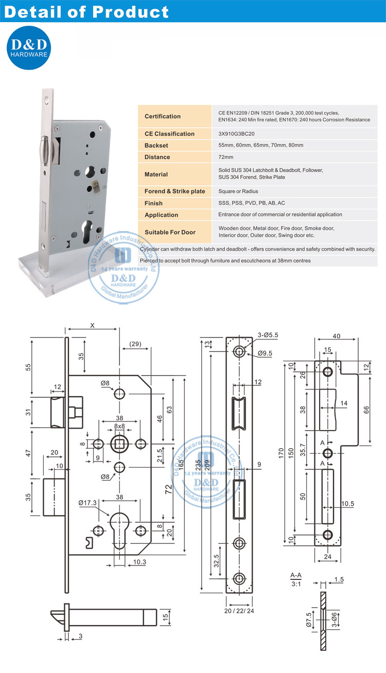 hardware de cerradura de puerta