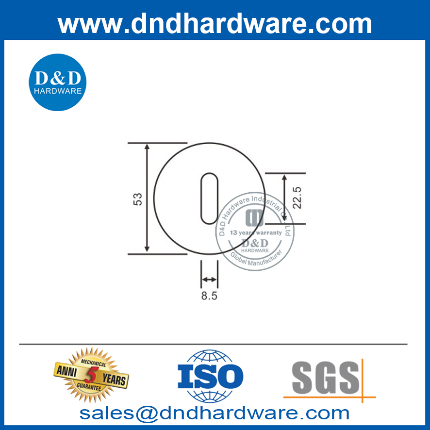 不锈钢杠杆手柄锁缸门，用于外部门-DDES005