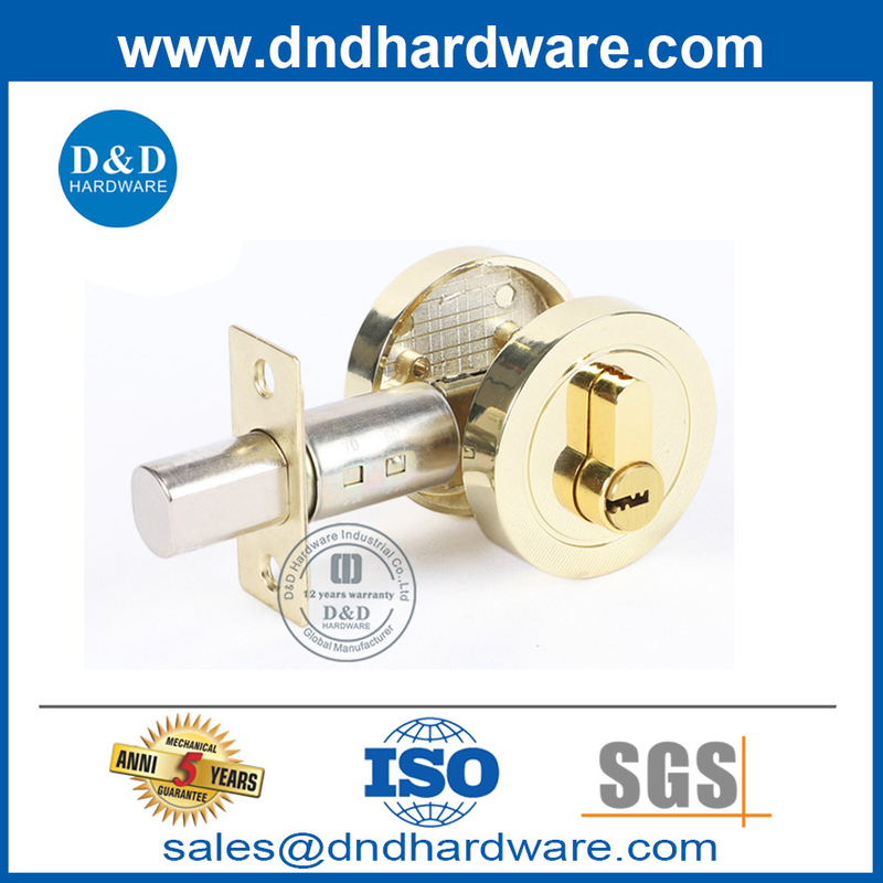 สังกะสีอัลลอยด์ PVD ล็อคประตูล็อค Deadbolt ด้วย Cylinder Hole-DDLK022