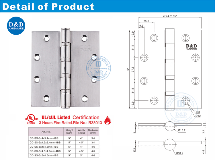 Bola bantalan pintu engsel 