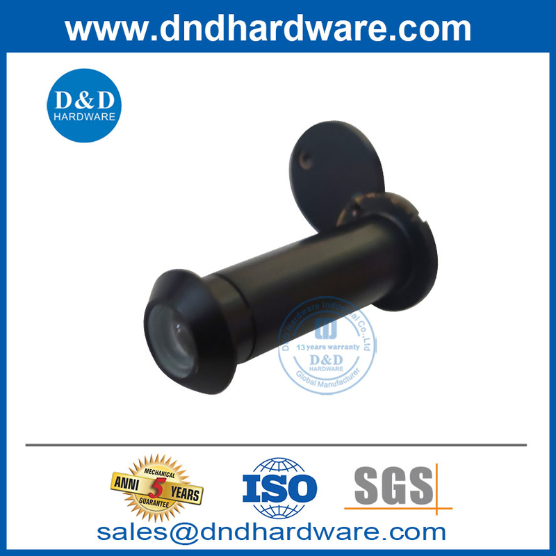 โลหะผสมสังกะสี Matt Black 160 องศาผู้ชม Peephole สำหรับประตูหลัก DDDV001