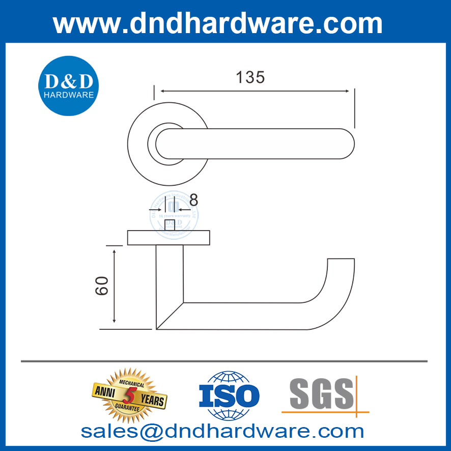 มือจับประตูด้านหน้าที่ทันสมัยมือจับประตูภายในสแตนเลสมือจับ DDTH018