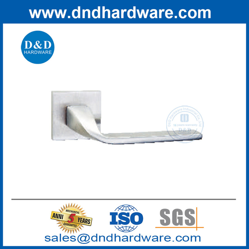 Passagem Maça de porta quadrada aço inoxidável alavanca sólida portas de privacidade Handles-DDSH055