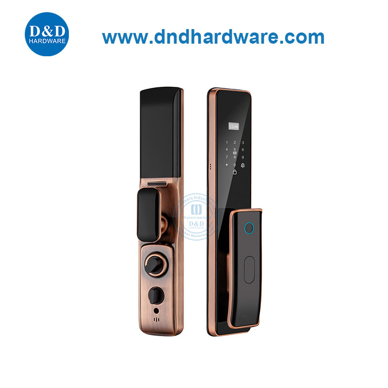 ดิจิตอล Fingerprint Fingerprint Remote Control Smart Door Lock พร้อมกล้อง DDEL011