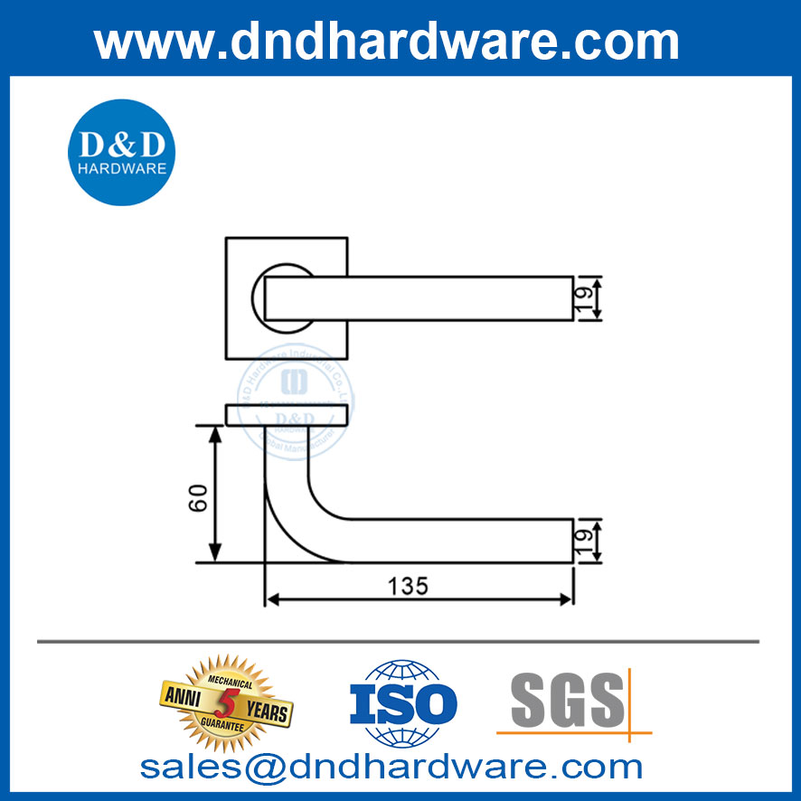 ซาตินสแตนเลส SS304 สำนักงานพาณิชย์ประตูบ้านที่จับ DDTH044