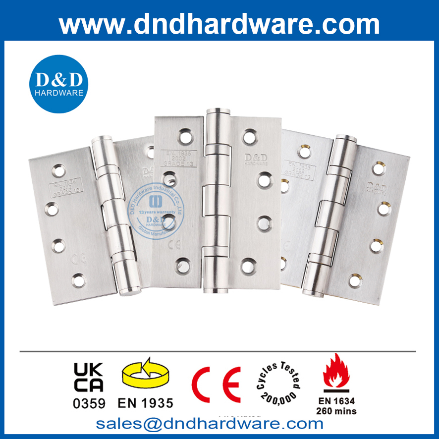 4.5 นิ้ว BS EN1935 CE MARK Fire Fire Door Hinge สำหรับประตูภายใน DDSS001-CE
