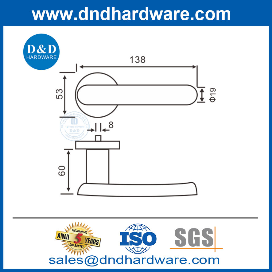 ประตูสแตนเลสสตีลกุหลาบมือจับประตูฮาร์ดแวร์ของฮาร์ดแวร์ Guangdong ที่จับ DDSH010
