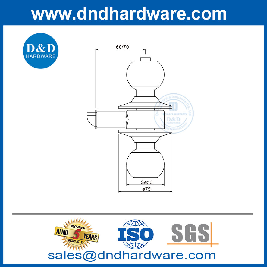 โรงงานจีน Lockset สแตนเลสสตีลประตูเชิงพาณิชย์ Lockset-DDLK001
