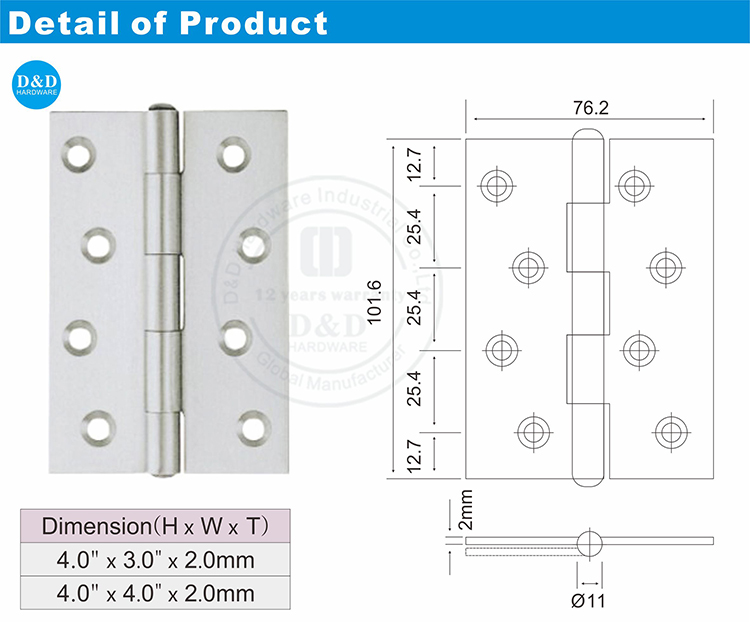 Dica de rebite de aço inoxidável Hardware de D & D