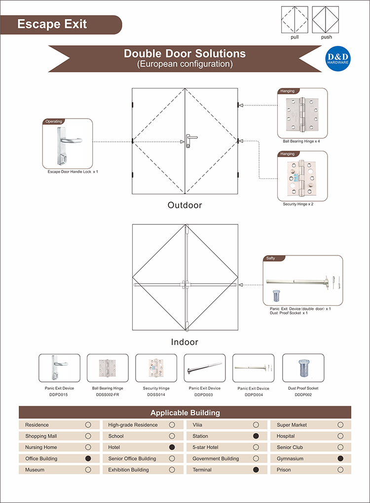 Escape Salir Door Hardware-D & D Hardwar