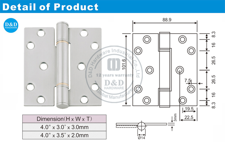 3 Knuckle Waharers Hardware DHING-DDSS039-D & D