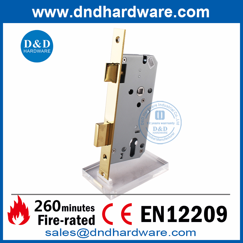 SUS304 CE Dipoles Brass Mortise Lock untuk Pintu Masuk-DDML009