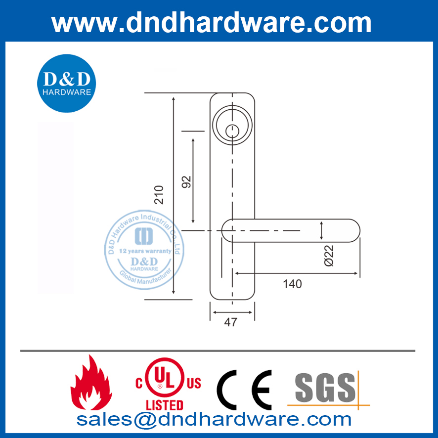 用于紧急门的 316 级锁扣杆饰件-DDPD014