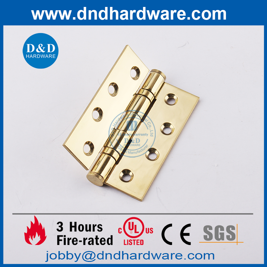 SS304 Polished Brass finish Fire RatedDoor 2BB Engsel untuk Pintu Kayu Logam -DDSS001