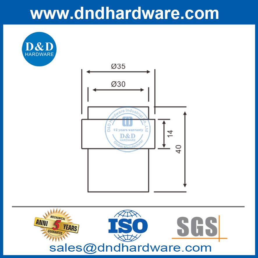 不锈钢橡胶装饰地板门挡-DDDS010