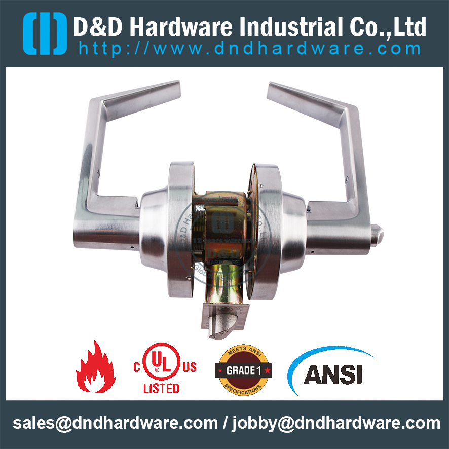 ANSI Durable Zinc Alloy dan Stainless Steel Fire Rated Tubular Lock-Set untuk Pintu Masuk-DDLK009