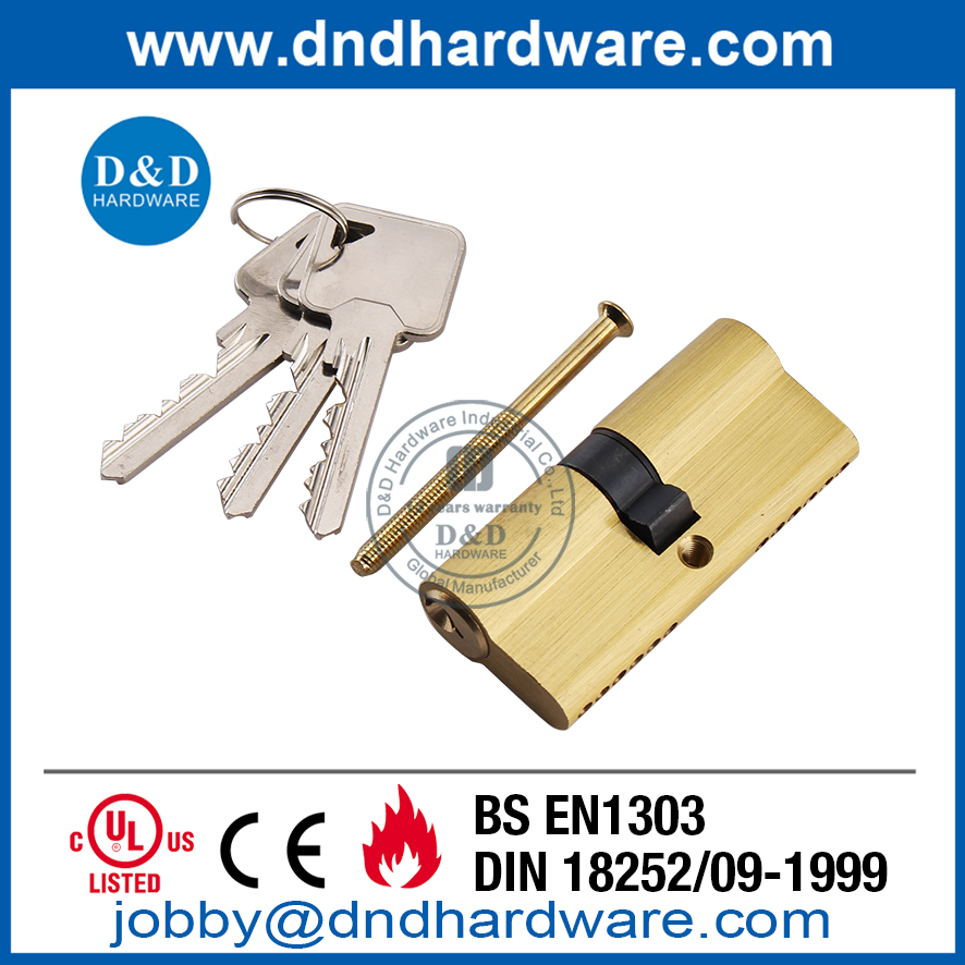 EN 1303 Solid Brass Stain finish silinder pintu ganda Lock-DDLC003