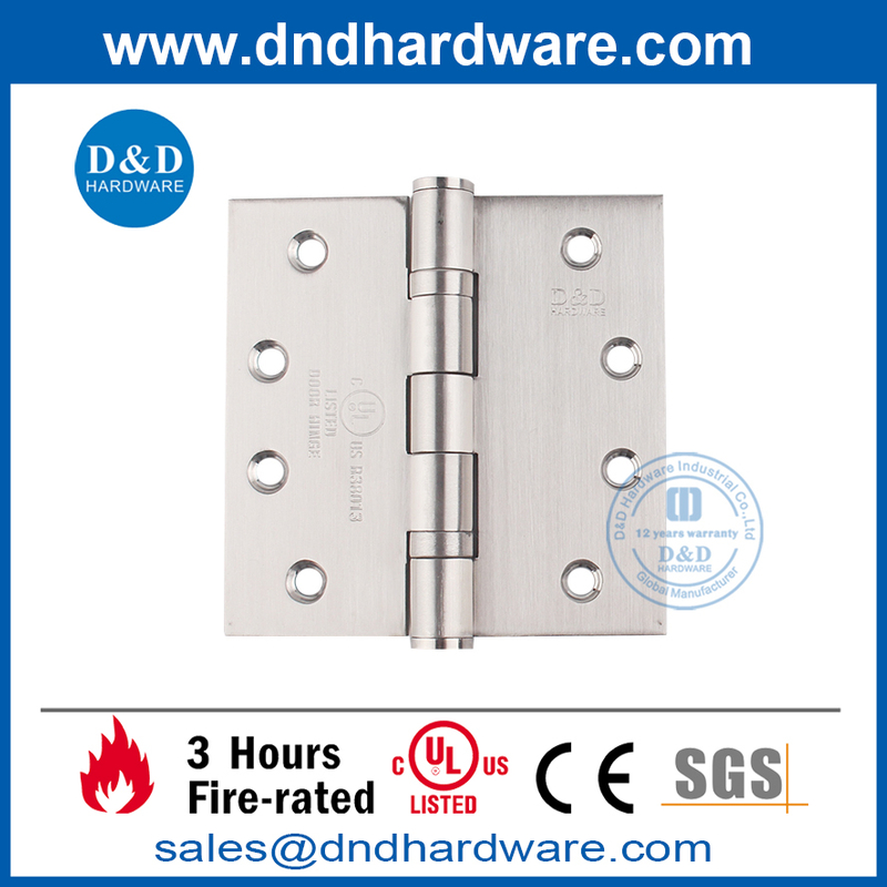 Certificación UL SUS201 Bisagra de puerta de mortaja completa con clasificación de fuego-DDSS001-FR-4X4X3
