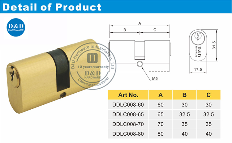 Mortise Lock Cylinder-D&Dハードウェア