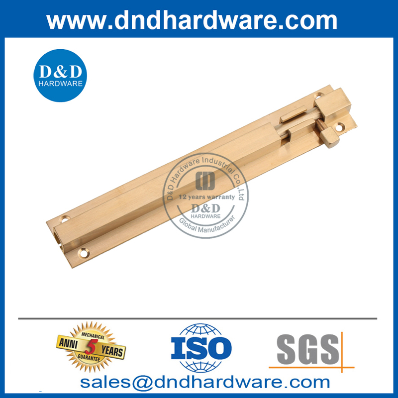 Satin PVD Security Brass Tower Bolt Lock Hardware สำหรับ Doors-DDDB016