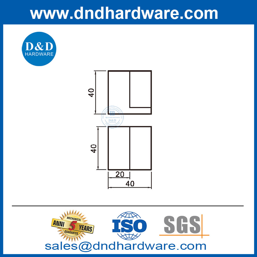 ประตูสแควร์หยุดทันสมัยสแตนเลสประตูหยุดพื้นติดตั้ง DDDS045