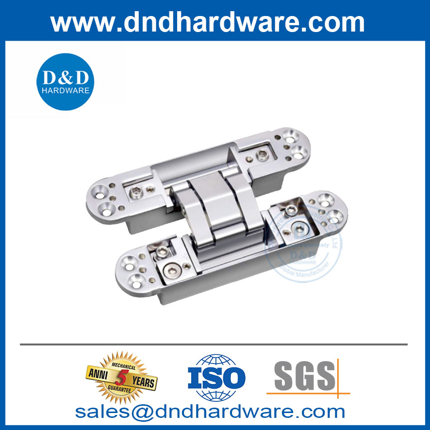 โลหะผสมสังกะสีและบานพับประตูที่ซ่อนอลูมิเนียม 3D ปรับบานพับที่มองไม่เห็น DDCH011