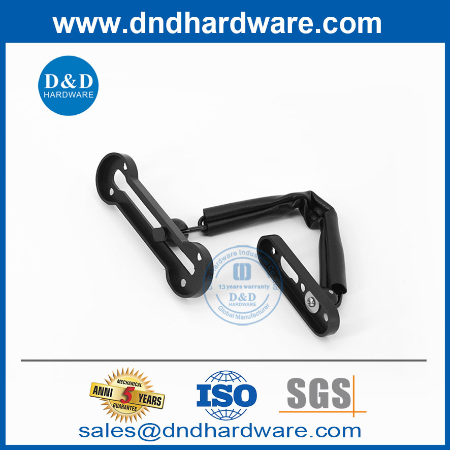Segurança aço inoxidável mato trava de corrente preta para quarto-ddg003