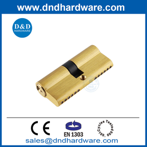 Solid Brass EN1303 Double Opening 70 มม. Satin Door Lock Cylinder พร้อมสีเสริม DDLC003