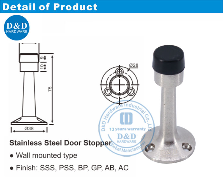 Diferentes tipos de paradas de porta-ddds019