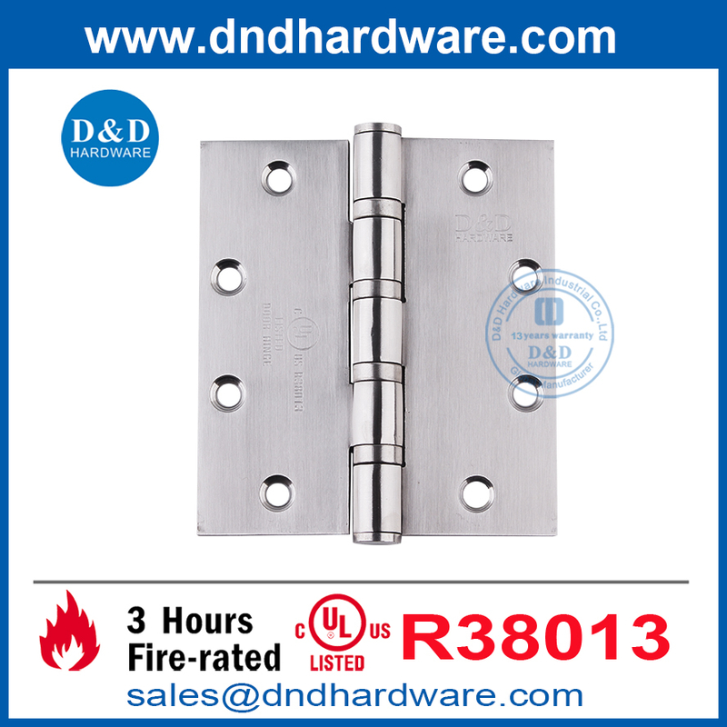 สแตนเลสสตีล UL จดทะเบียน UL 10C 5 'x4.5 ' บานพับประตูโลหะ x3.4 มม. บานพับ DDSS008-FR-5X4.5X3.4 