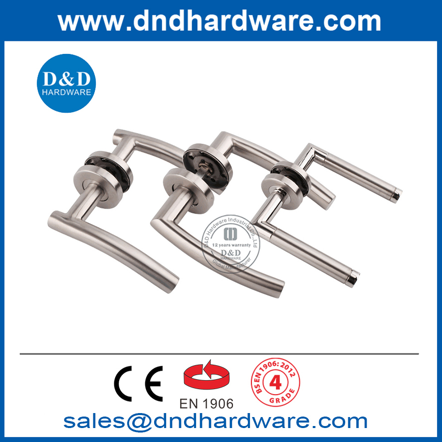 EN1906 Satin Brass Design ง่าย ๆ OEM SS304 มือจับประตูก้านตกแต่งภายใน DDTH003