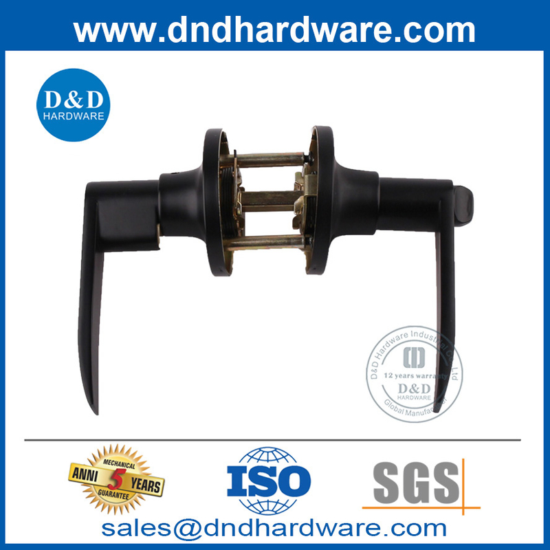 Matt Black Interior Door Handle Lockset สำหรับ Apartment-DDLK094
