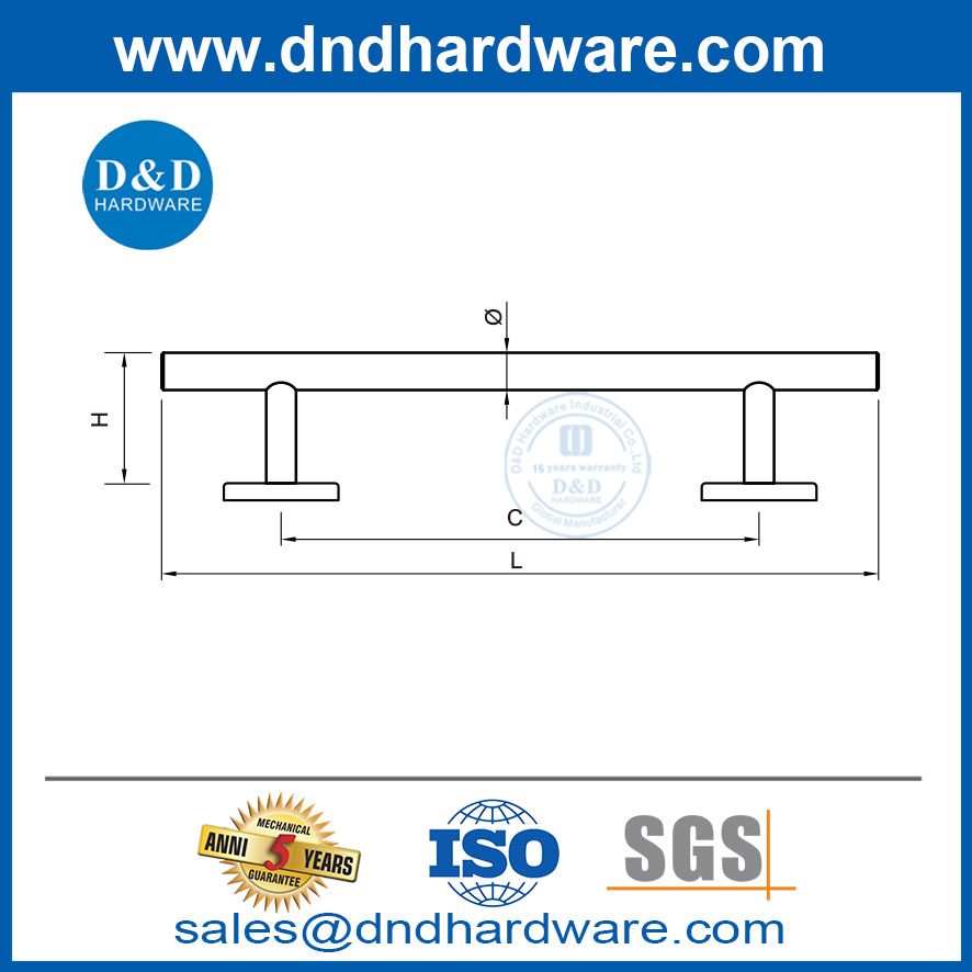 เฟอร์นิเจอร์ฮาร์ดแวร์ตู้ครัวสแตนเลสดึงด้ามจับ DDFH042