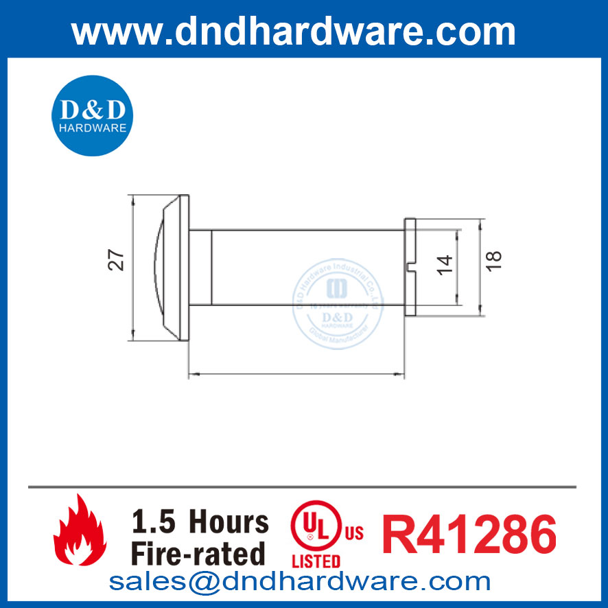 UL Door Security Security Lens Lens Door Fire ผู้ชม DDDV012
