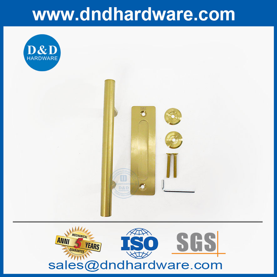 金色不锈钢拉力和滑动谷仓门硬件DDBD102