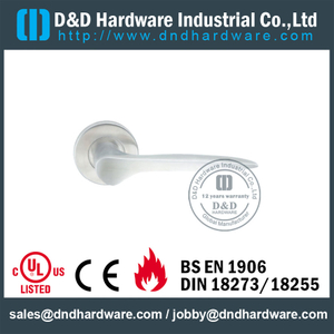 Stainless Steel 304 Casting Lever Handle pada Rose untuk Pintu Eksterior -DDSH008