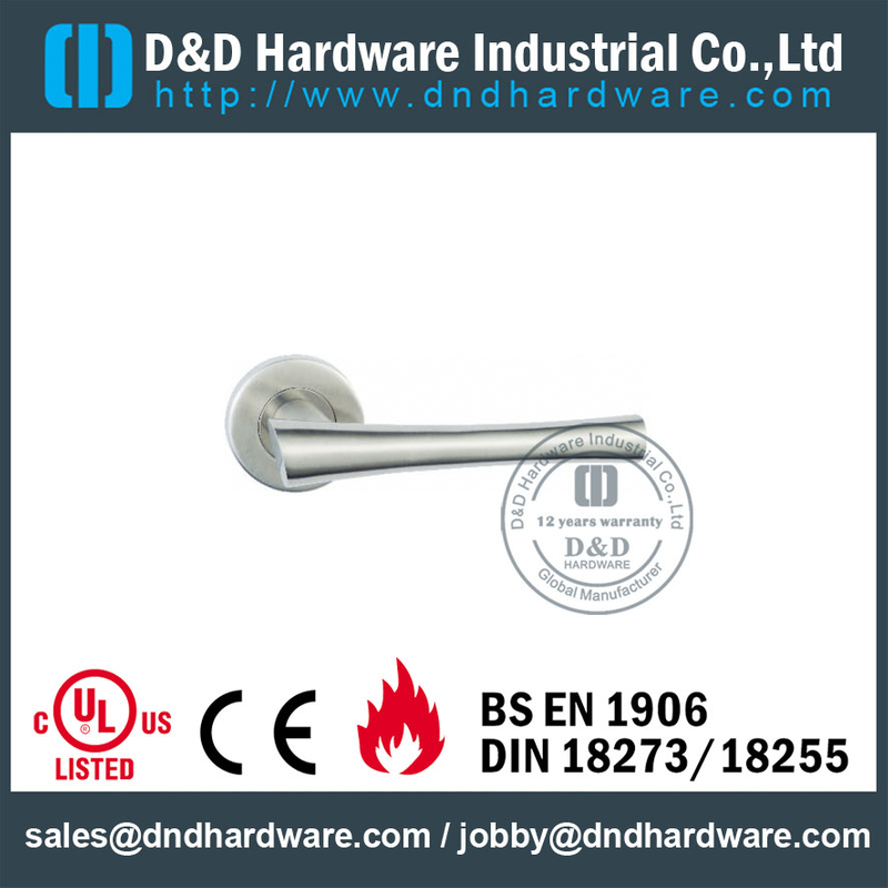 Punho da alavanca da prata do elenco 316 de aço inoxidável em Rosa para portas comerciais do metal - DDSH045