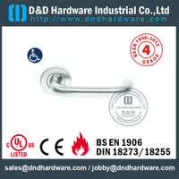 S304 Hollow U Shape Safety Fire Rated Lever Door Handle Untuk Pintu Kayu Kantor dengan EN1906-DDTH001