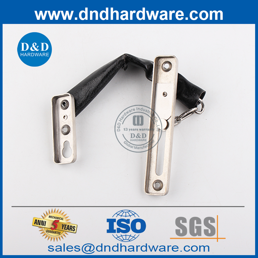 Corrente de porta com acabamento acetinado de aço inoxidável de melhor preço para porta de metal-DDDG004