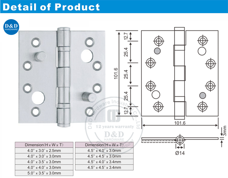 Pintu baja stainless engsel D & D 