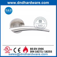 SS304 Silver Soild Tuas Pegangan Pintu Dalam Ruangan Ganda-DDSH043