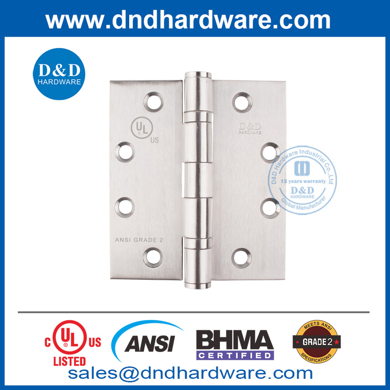 ANSI / BHMA UL 等级 2-SS316 2BB 铰链-4.5x4.5x3.4mm