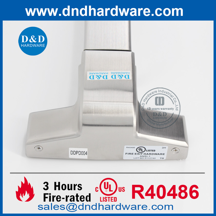 ANSI UL Listado contra incêndio e classificado como SUS304 barra de pressão da porta de saída de emergência-DDPD004