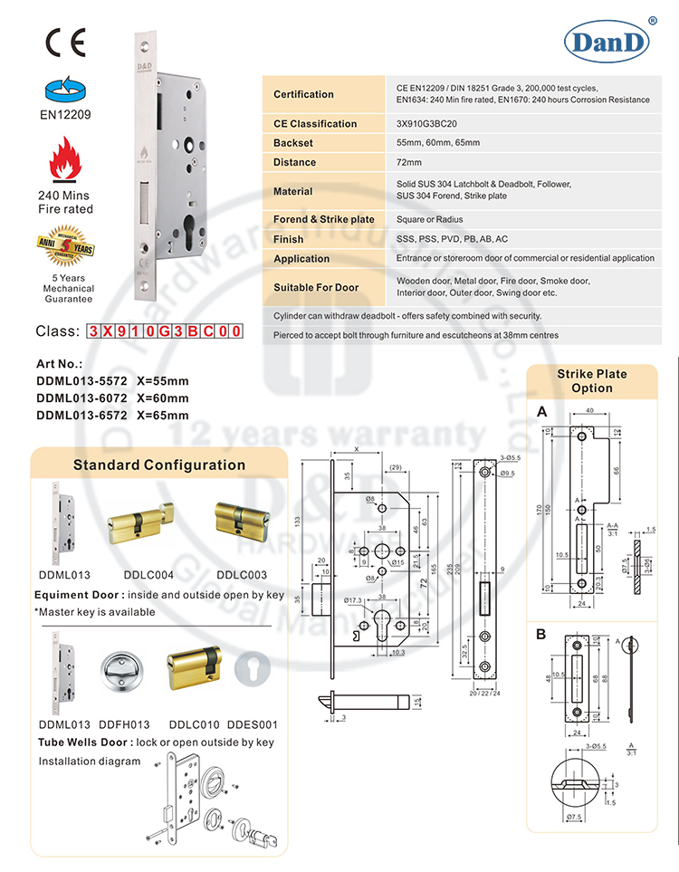 Hardware Deadbolt Lock-D & D