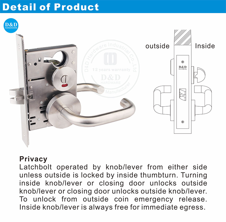 Ansi Privacy Door Lock